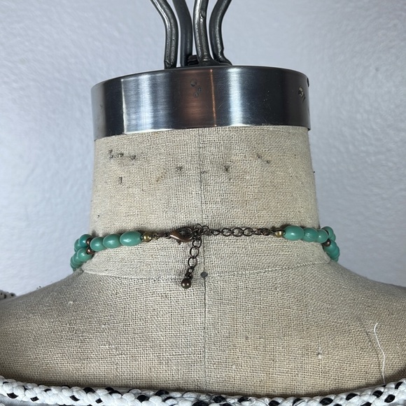 Teal Bohemian Costume Jewelry Necklace - Picture 6 of 8